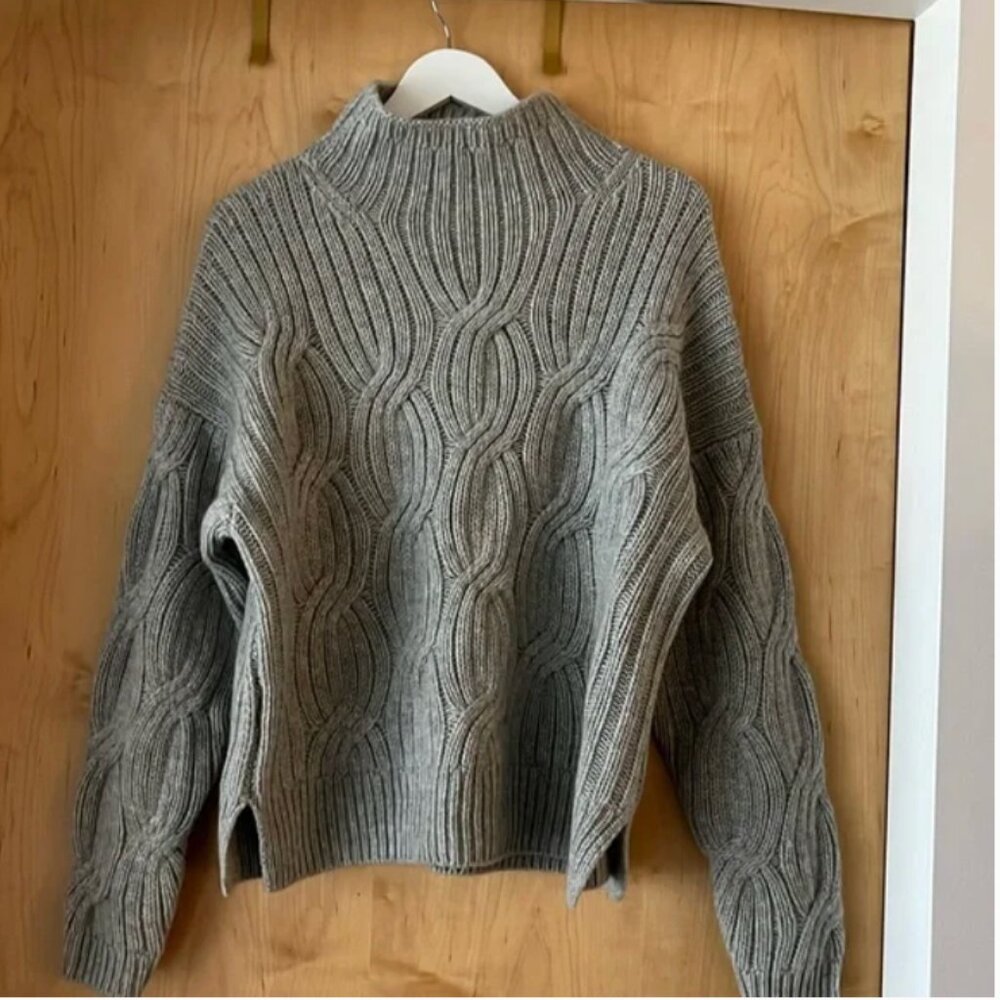 J.Crew Collection cashmere cable-knit turtleneck sweater jumper K2949‎ M - Picture 4 of 7